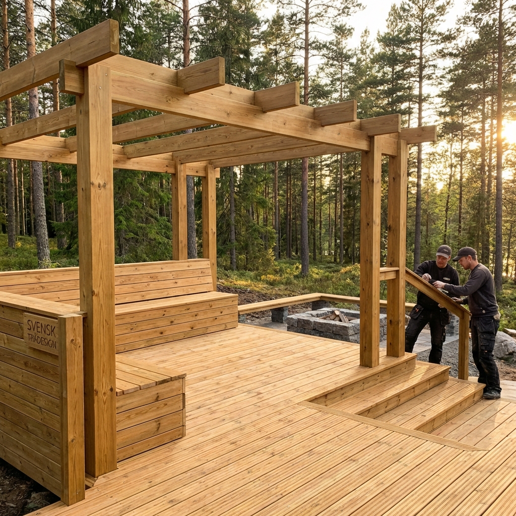 Utomhus träkonstruktion